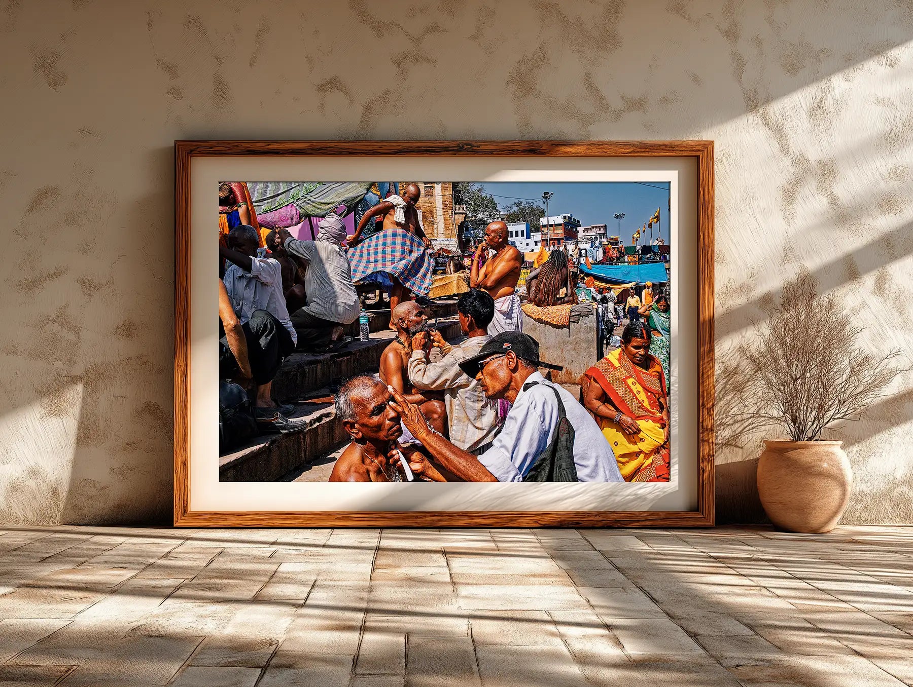 Barbers at the Dashashwamedh Ghat